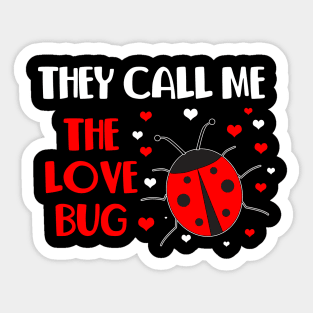 Ladybug Love Heart Sticker